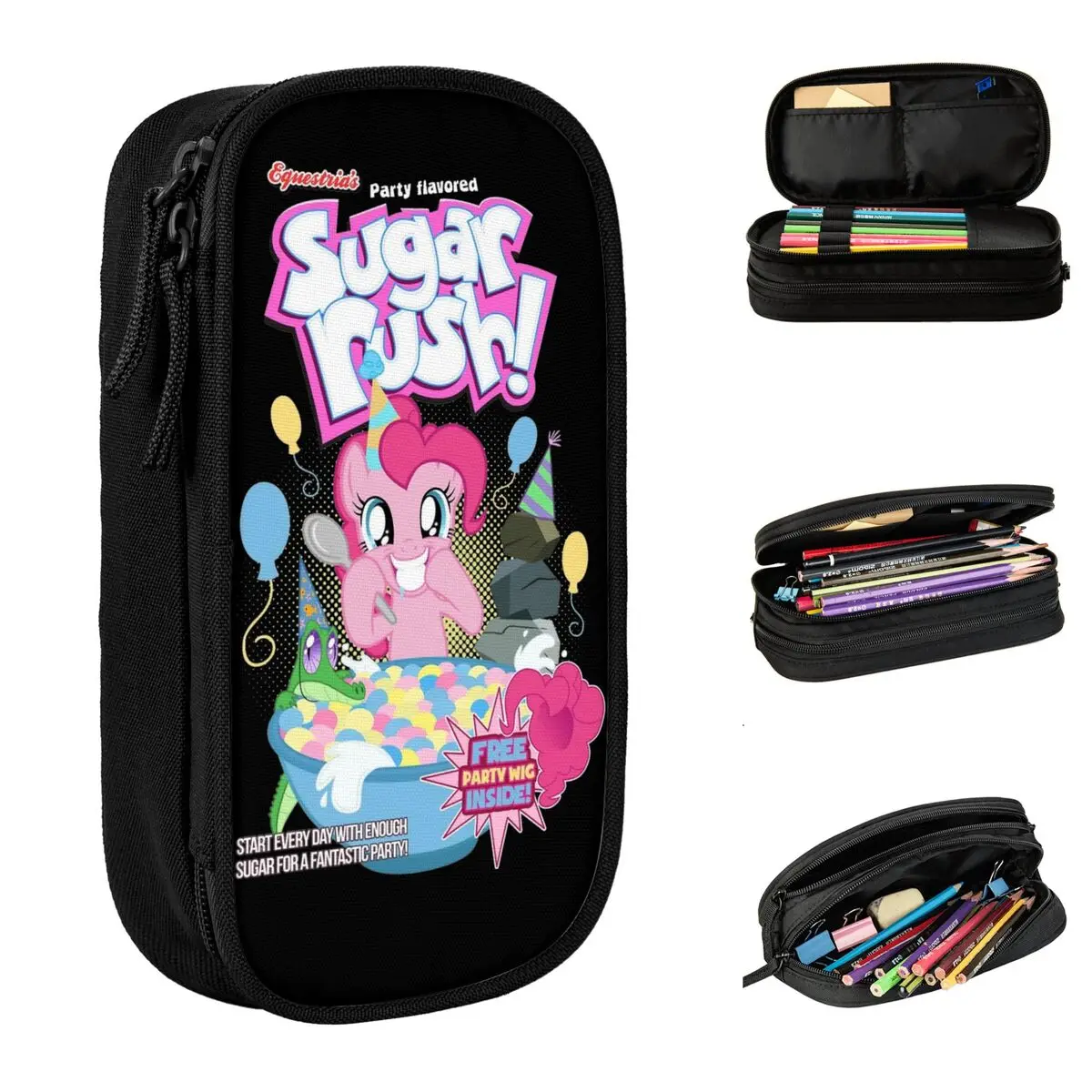 Classic Party Flavored Sugar Rush Mlp Pinkie Pie Pencil Case Pencil Pouch Pen Box Kids Big Capacity Bag School Supplies Gifts