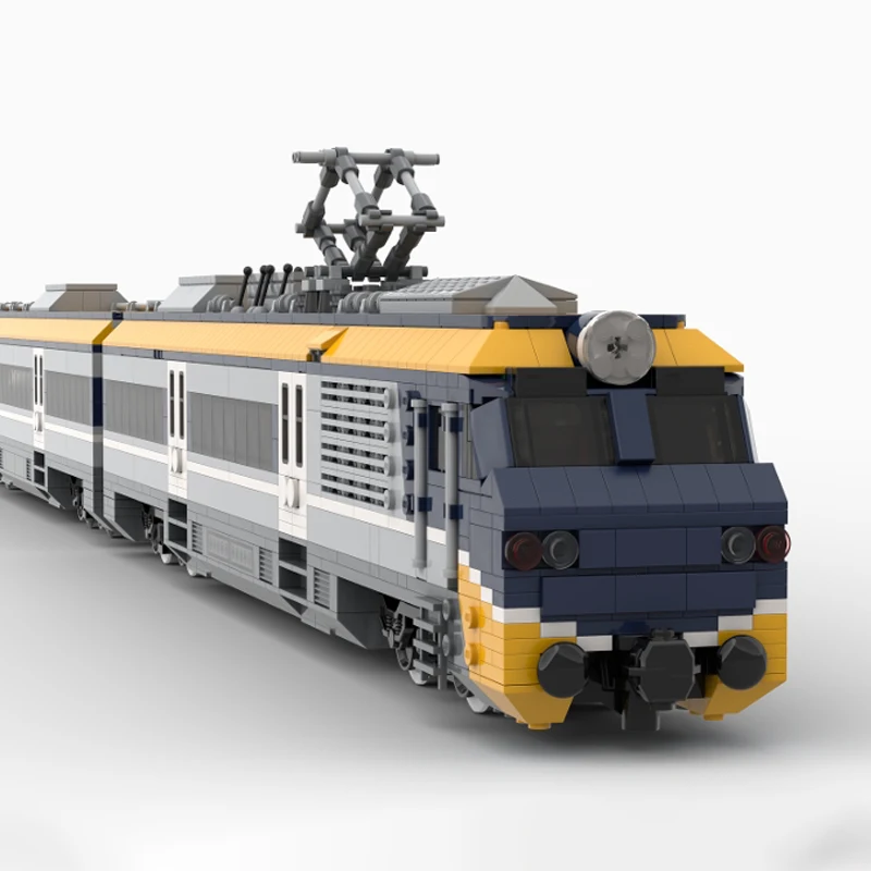 MOC City-Serie de transporte inspirada en viajero, tren de pasajeros gris, modelo DIY, bloques de construcción, ladrillos de alta tecnología, juguetes para niños, regalos