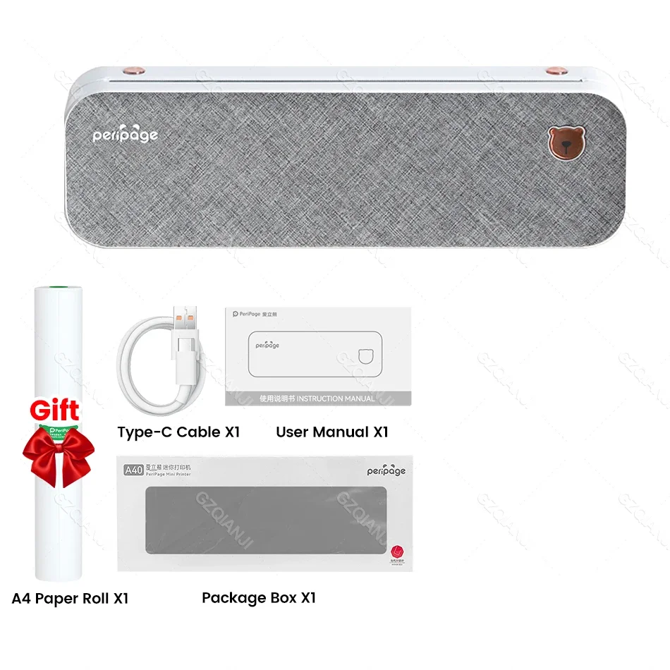 304 DPI Peripage Thermische Printer A40 203 dpi Tattoo Transfer Papier Inktloze Min Draagbare A4 Label Maker Voor Mobiele Document afdrukken