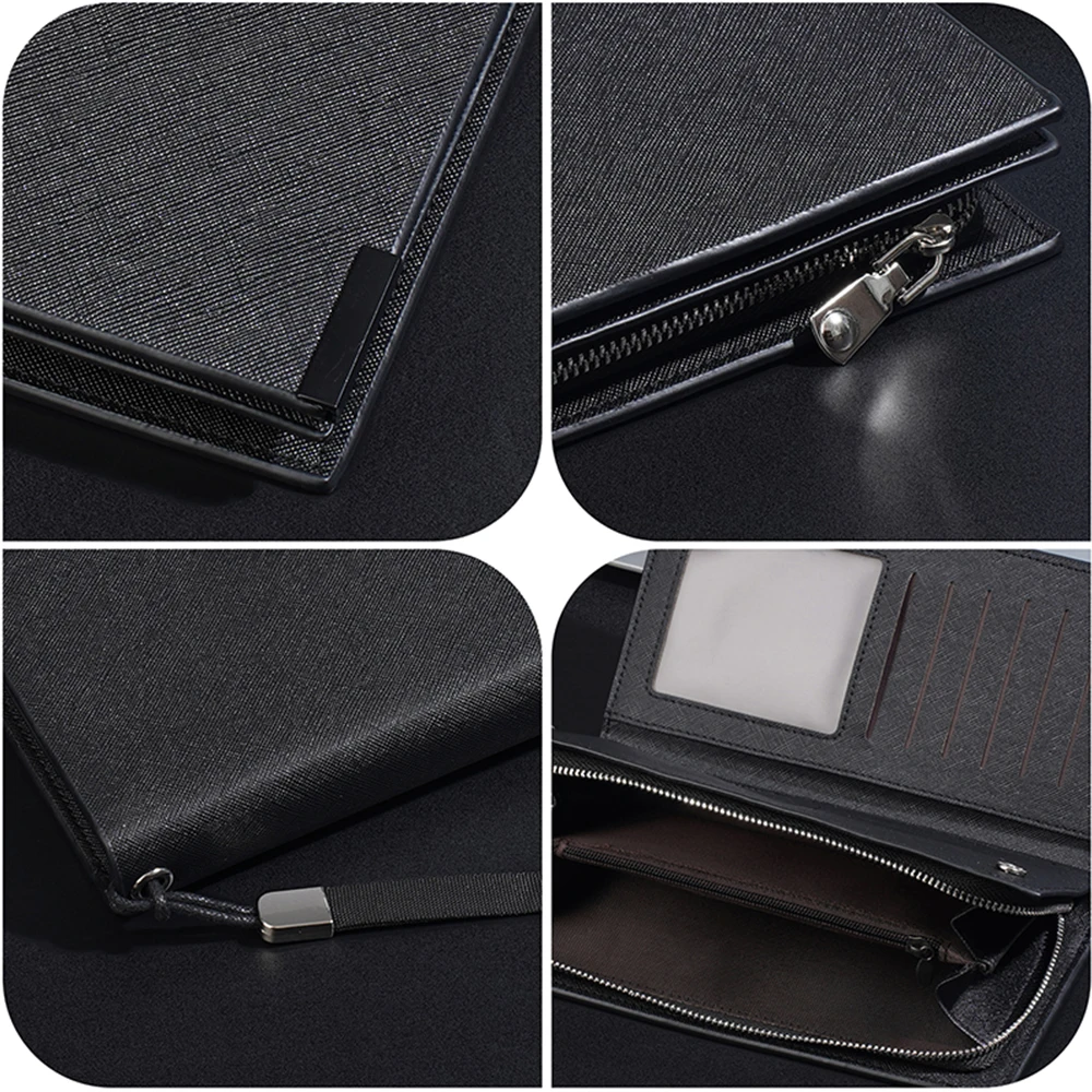Carteira longa masculina de grande capacidade, porta-cartões de alta qualidade, bolsa de moedas masculina, bolsa de grande capacidade, clipes de fotos para homens