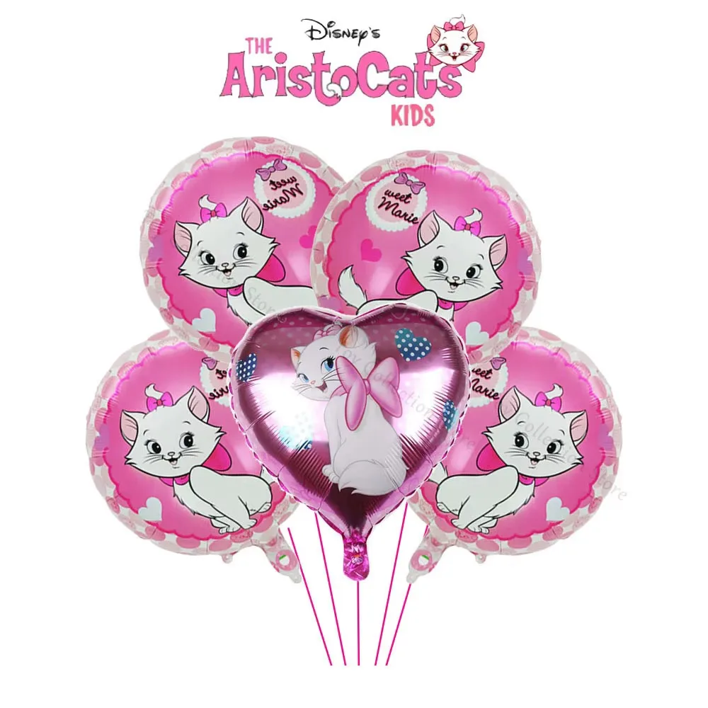 Disney Marie Cat Balloons Set Kids Girls Birthday Party Decorations Baby Shower Marie Cat Inflatable Helium Globos Supplies