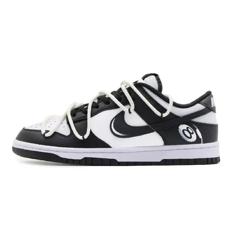 

[Нестандартные женские черные 8] Низкие низкие туфли для скейтборда Nike Dunk GS Черный Белый