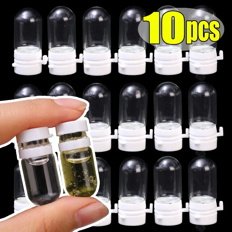 

10Pcs Glass Storage Bottles Round Bottom Essential Oil Bottles with Dropper for Makeup Perfume Travel Size Refillable Containers