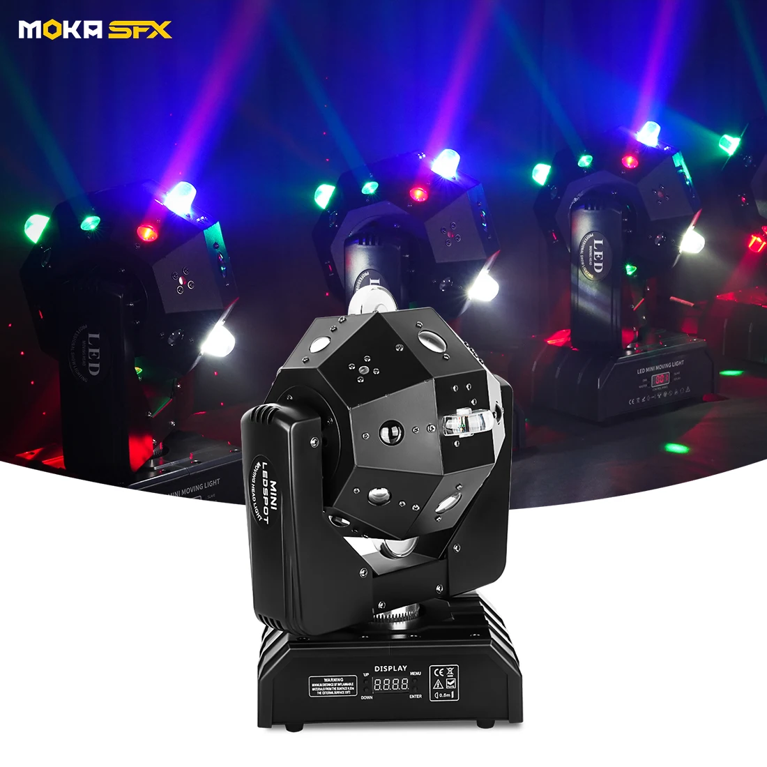 MOKA-Projecteur de lumière à tête mobile LED 24x3w, faisceau laser stroboscopique de football RGBW 4 en 1 DMX pour soirée en boîte de nuit et scène