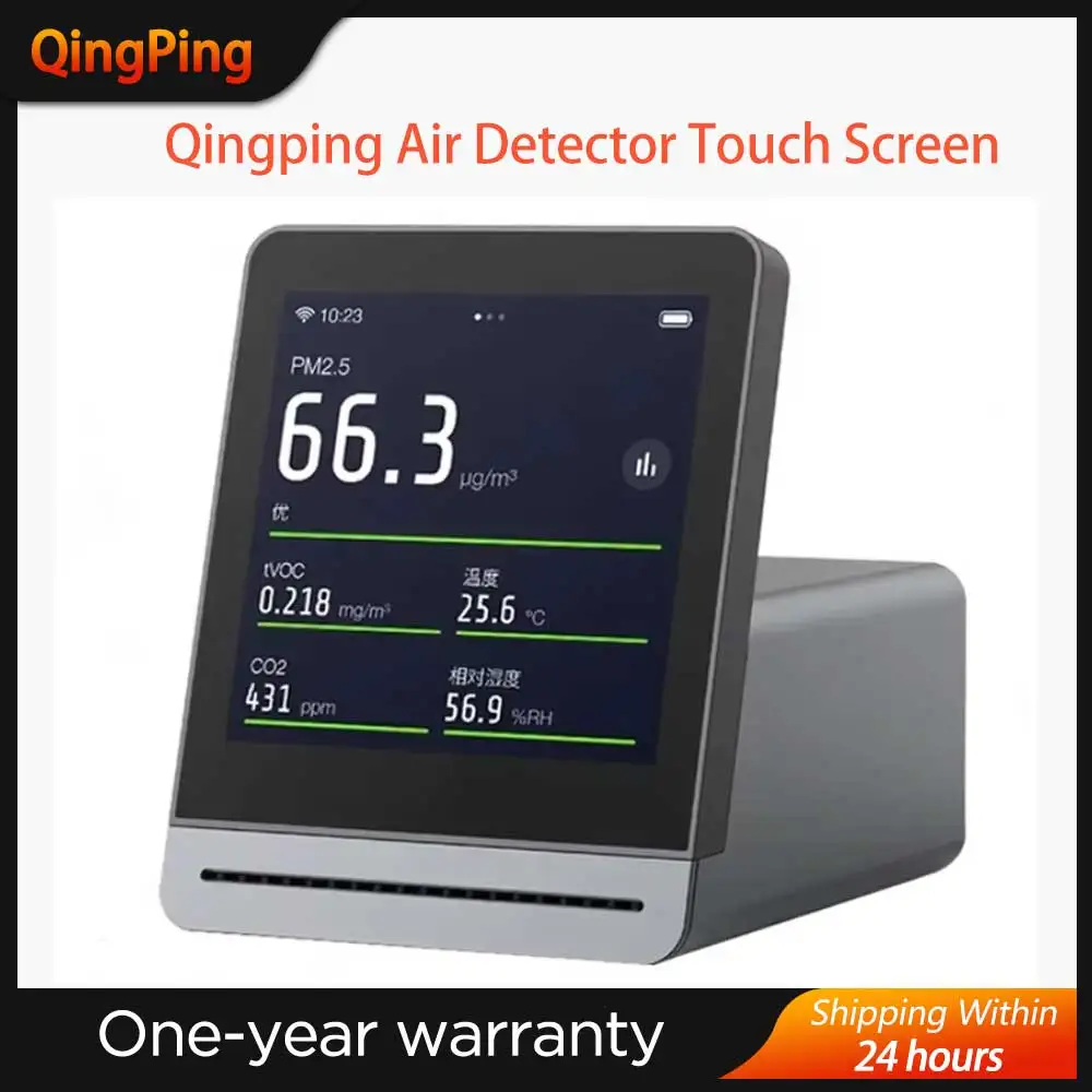 2024 Qingping Smart Air Detector 2nd Touch Screen Control Temperature Humidity Sensor CO2 PM2.5 Quality Monitor for Xiaomi Mijia