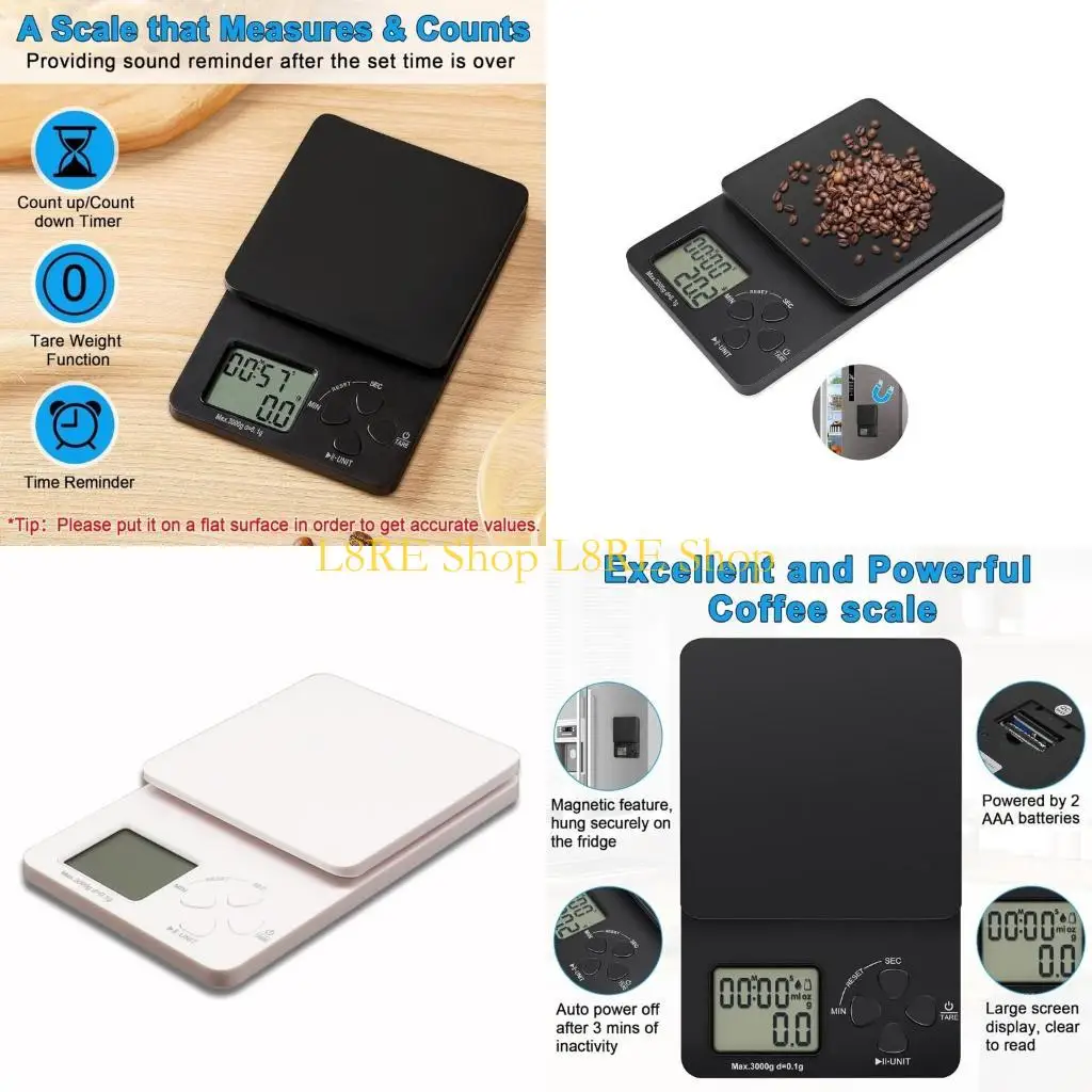 

L8RE Coffee Scale Многофункциональная электронная эспрессо -шкала цифровой шкалы с таймером