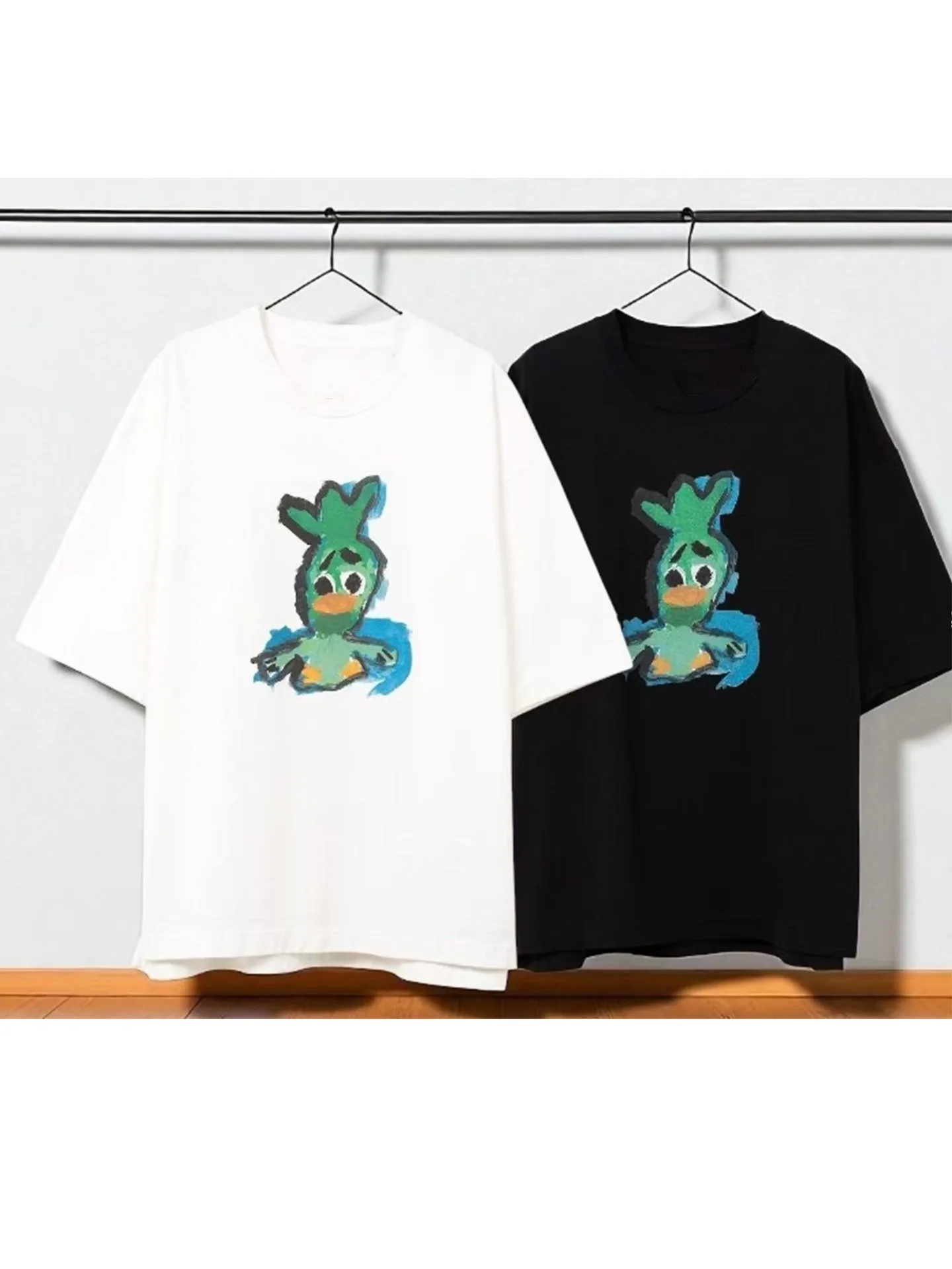 26SS MMY Cartoon Style Duckling Foam Printed Men's and Women's Loose Trendy Fun Short Sleeved