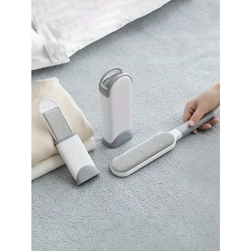 No‑Rinse Double Sided Cleaning Brush Reusable Self‑Cleaning Base Manual Brush for Furniture Clothes Carpet Home Use