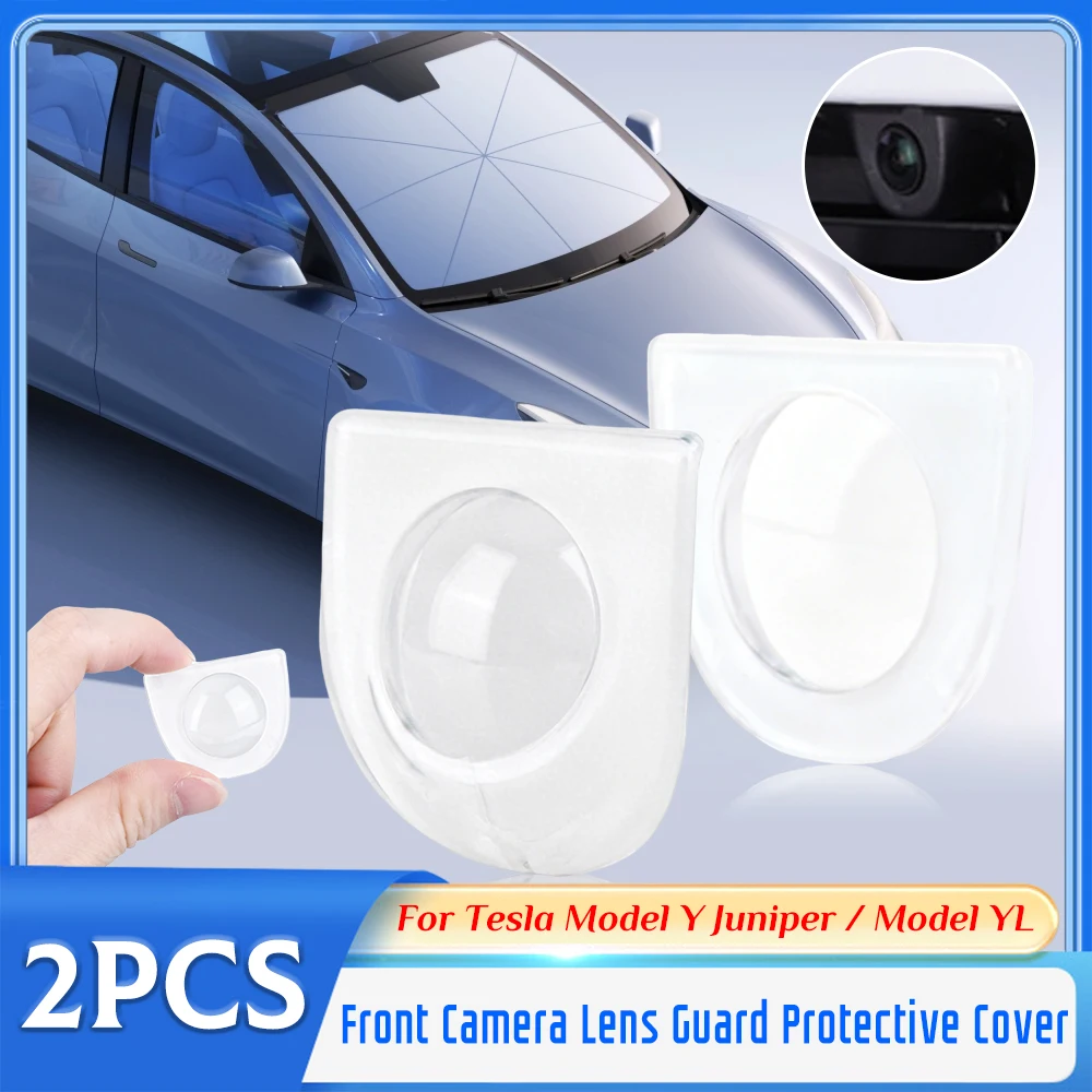 

2PCS For Tesla Model Y Juniper Front Camera Lens Guard Protective Cover Scratch Resistant Anti-stain Car Accessories