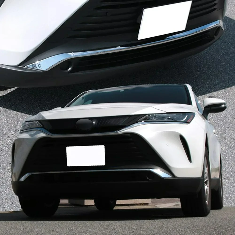 For Toyota Harrier Venza 2020-2024 Exterior ABS Chrome Car Front Bumper Cover Trim Front Lip Decorate Strip Auto Accessories