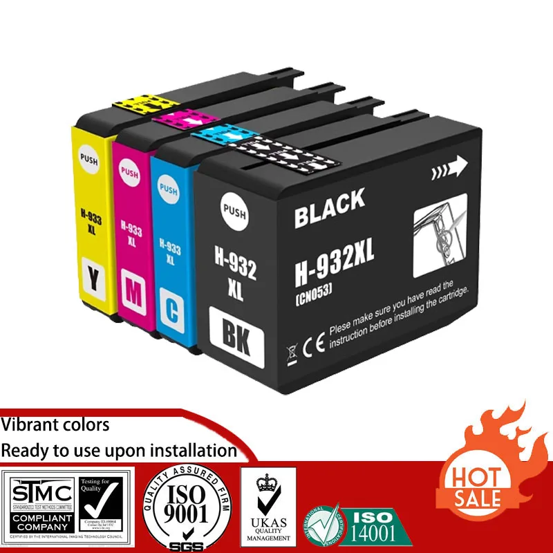 Compatible Ink Cartridge for HP HP932XL HP933XL CN053AE CN054AE CN055AE CN056AE suit For HP Officejet 6100/6600/6700/7110/7610