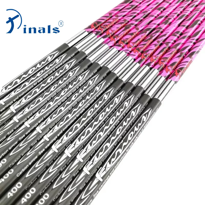 Pinales tiro con arco flechas de carbono ejes para arco compuesto objetivo de caza recurvo camuflaje rosa 300 340 400 500 600 columna vertebral 30 32 pulgadas