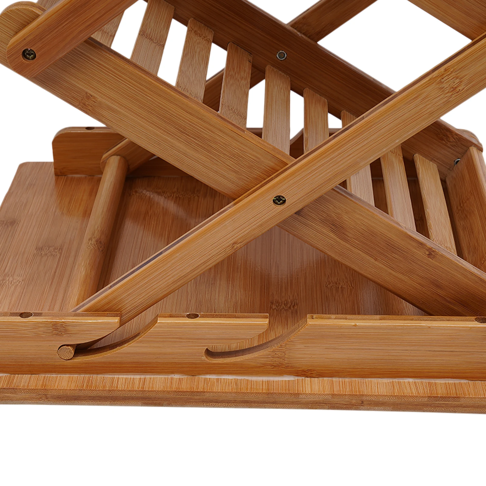 Eco-Friendly Bamboo Display Rack, Natural & Non-Toxic, Foldable Design for Reception Areas, Offices, and Showrooms