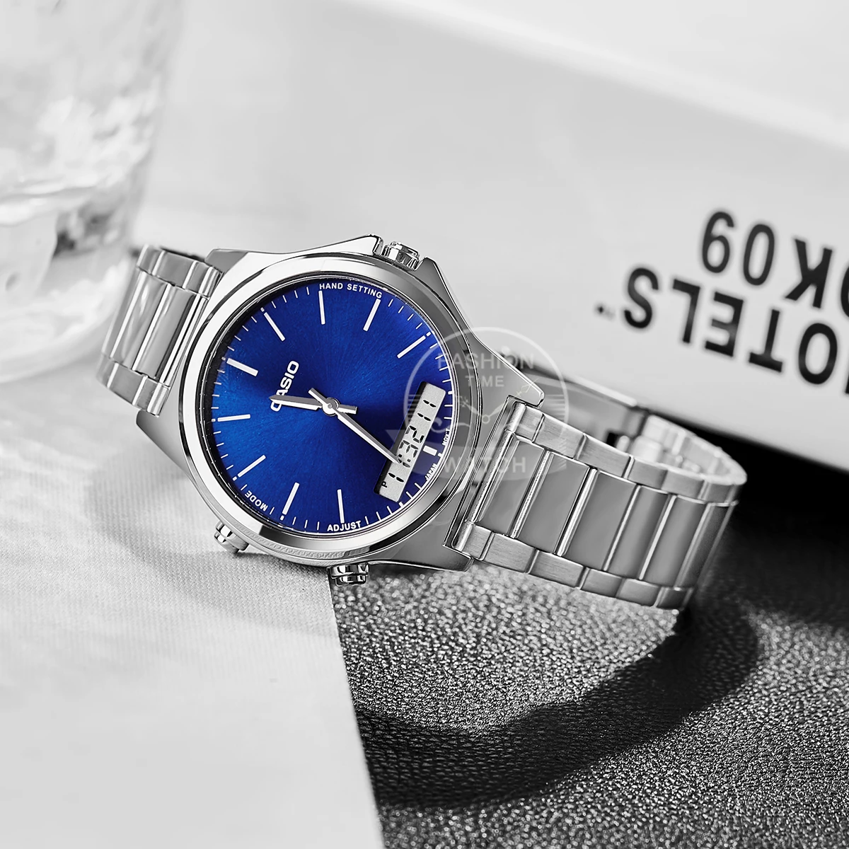 카시오 남성용 시계 탑 세트 50m 방수 크로노그래프, 캐주얼 시계 남성용 손목시계