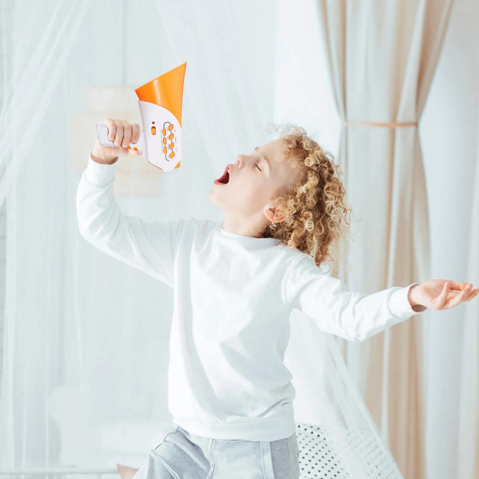 Megafon dla dzieci ze zmianą głosu, zabawka, głośny głośnik, przygoda na imprezę, żart, odgrywanie ról, cosplay, gadżet, narzędzie edukacyjne do zabawy