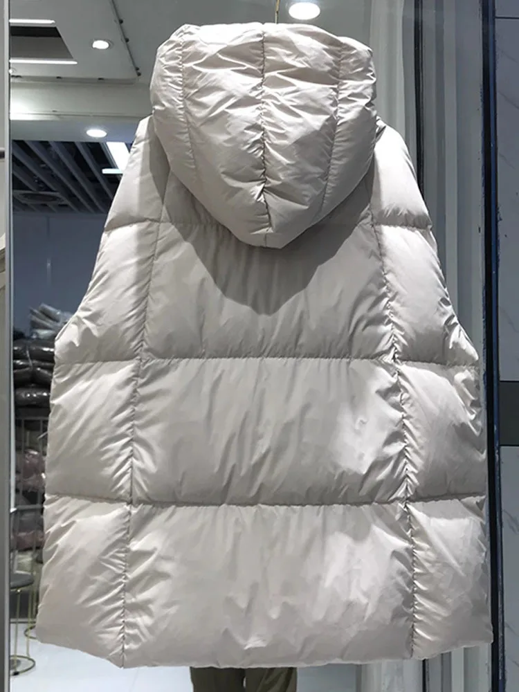 Winter 90% White Duck Down Jacket Women 2024 Fashion Female Thick Warm Fluffy Parkas Loose Oversized Puffer Coat Outwear