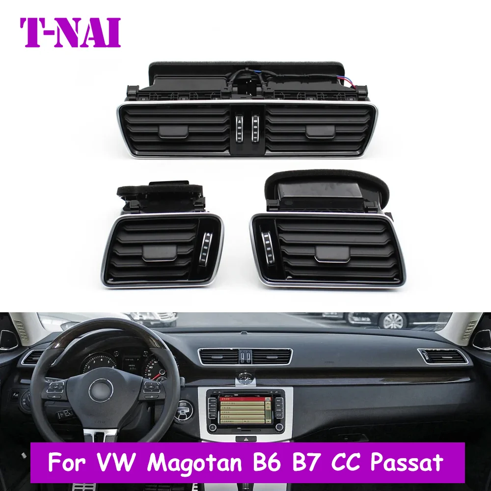 

Magotan B6 B7 CC Passat Piano Black Car Air Conditioning Left Right Central AC Vent Outlet Assembly For VW 3AD819728A,3AD819701A