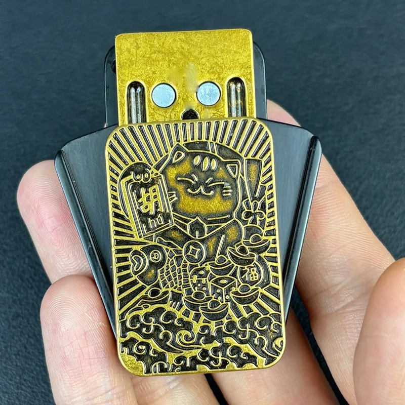 

ARCE EDC Prosperity Lion Dance Three-Layer Metal Magnetic Fingertip Card Pushing Decompression Toy