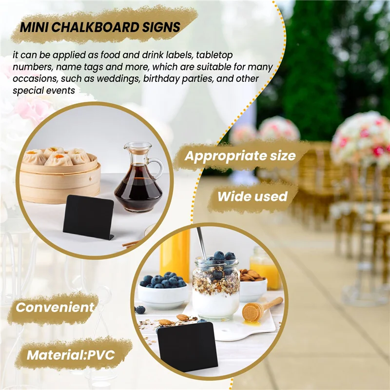 

AC56-20Pcs 4 X 3 Inches Mini Chalkboard Table Tent Sign Chalkboard Buffet Tags Food Label For Party Tabletop Chalkboard Signs