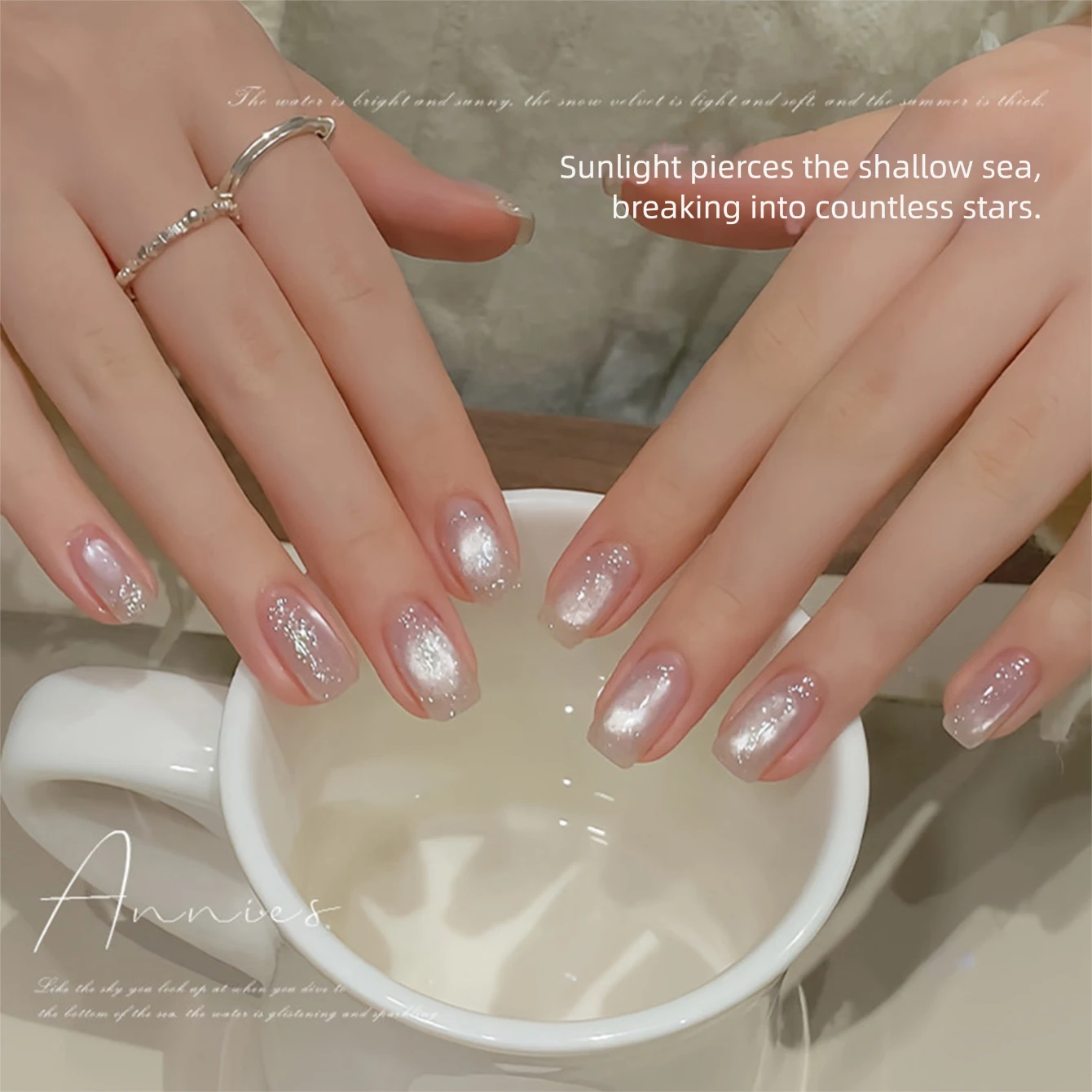 MIANEL 2026 White Shimmer Snow Velvet Cat Eye Gel Super Shiny Brightening Snowflake Nail Gel Fine Sparkle Stylish Versatile