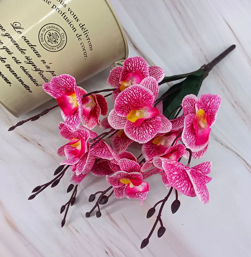 5-Gabelbündel, künstliche Blume mit Schmetterlingsorchidee, geeignet für Hochzeit, Zuhause, künstlicher Wohnzimmertisch, Hotellandschaftsdekoration – Detail 4