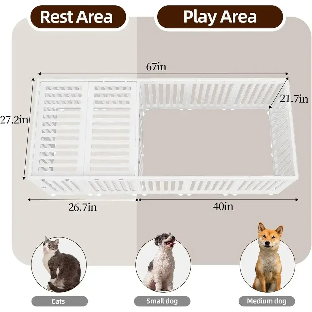 18-Panel Door & Top Cover Dog Playpen for Small to Medium Breeds, Ideal for Indoor & Outdoor Use