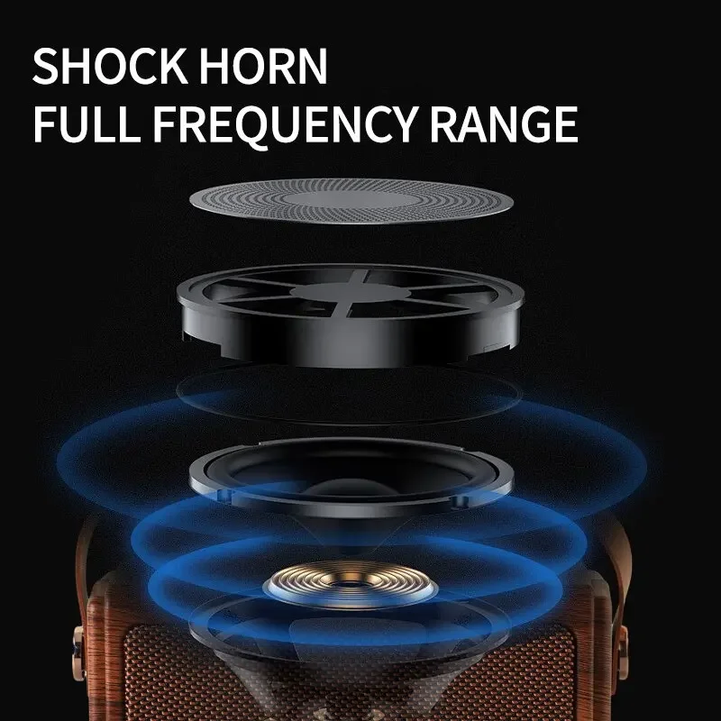 HIFI Wireless Surround Sound altoparlanti musicali Retro Portable Home Party Karaoke Sound System con microfono Caixa De Som Bluetooth