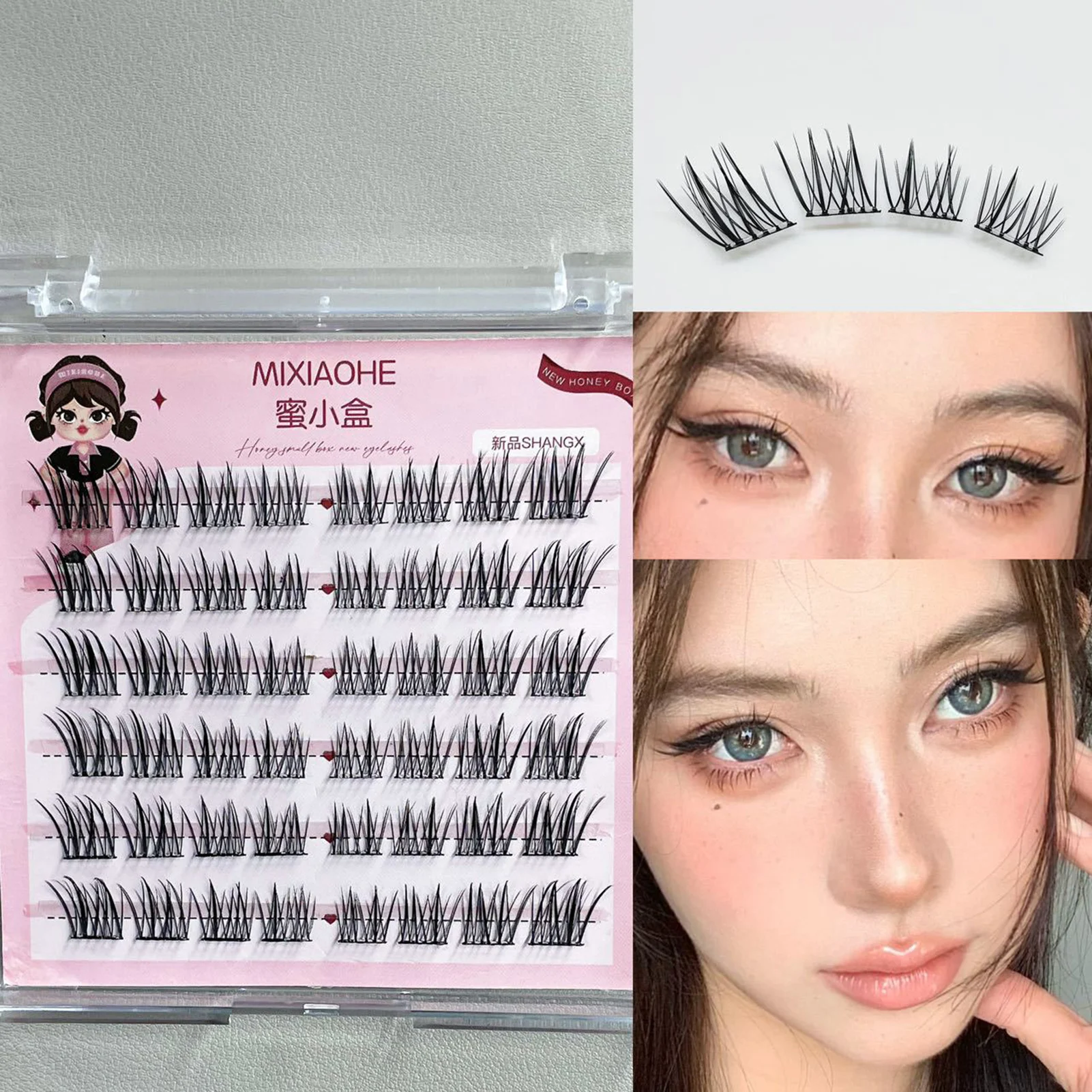 Little Devil eyelash South Korea fashion style lashes C Curl Manga Eyelashes extenstions Natural Look Cluster Lashes For Makeup