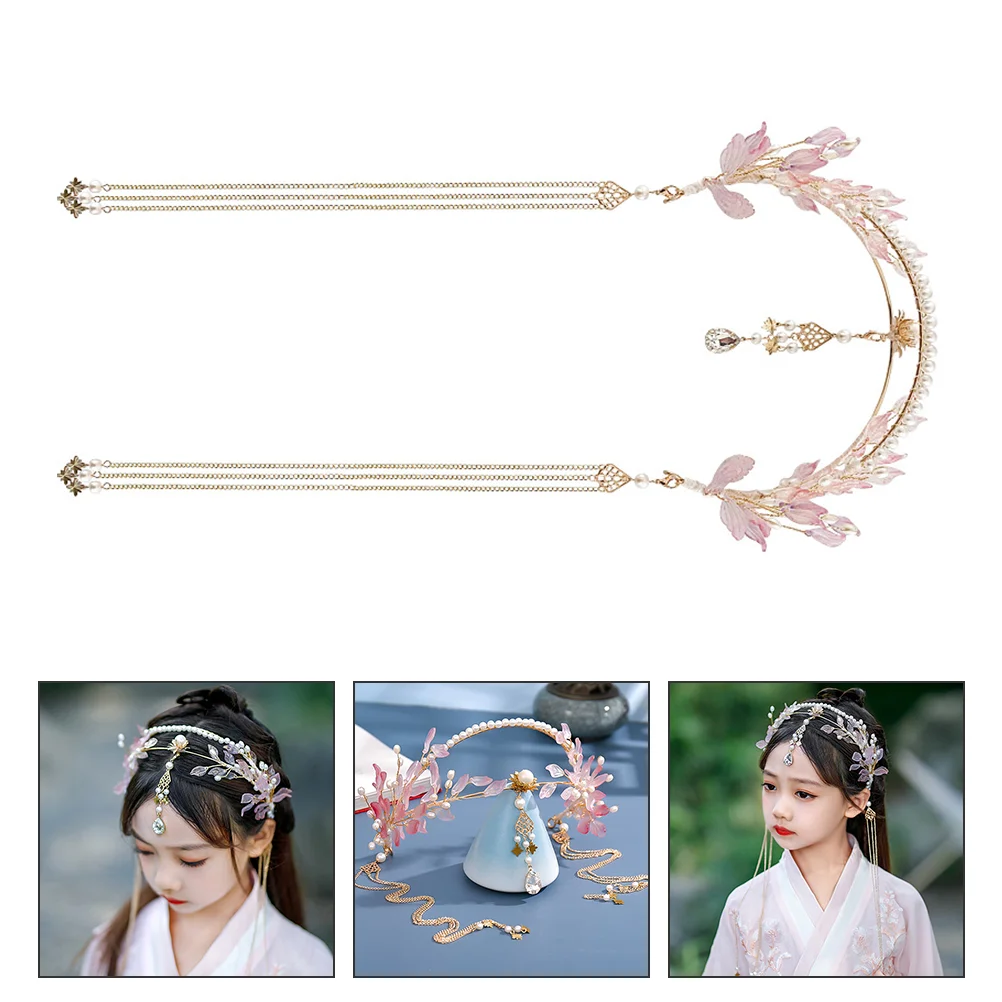 Chinese Traditional Hair Sticks Ancient Style Crown Headdress Headband Headwear Vintage Accessories