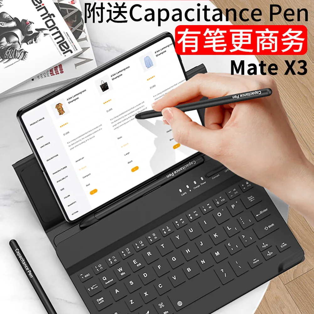 Imagem -03 - para Huawei Mate x3 Case de Luxo Teclado sem Fio Cases com Suporte Bluetooth Magnético pu Couro Capa s Pen Slot Titular Funda