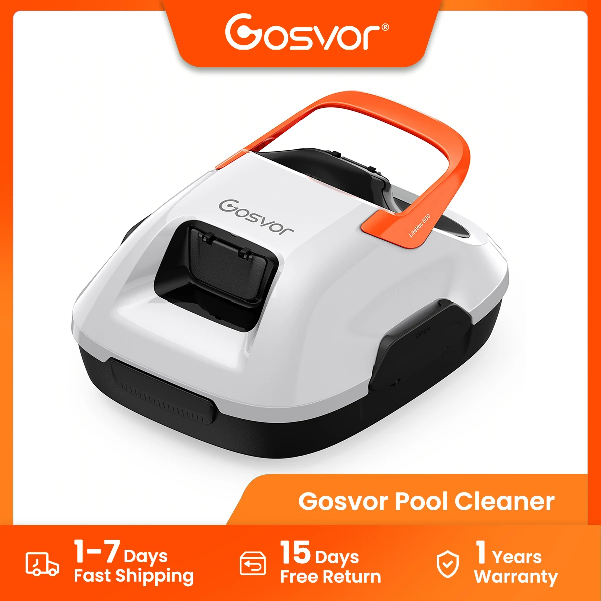 (New 2026) Gosvor Robot Pool Cleaner Wireless – Pool Vacuum Cleaner, 80 Min Autonomy, Self-Parking, Easy Use, Robot Pool for Floor, Pools 70 ㎡