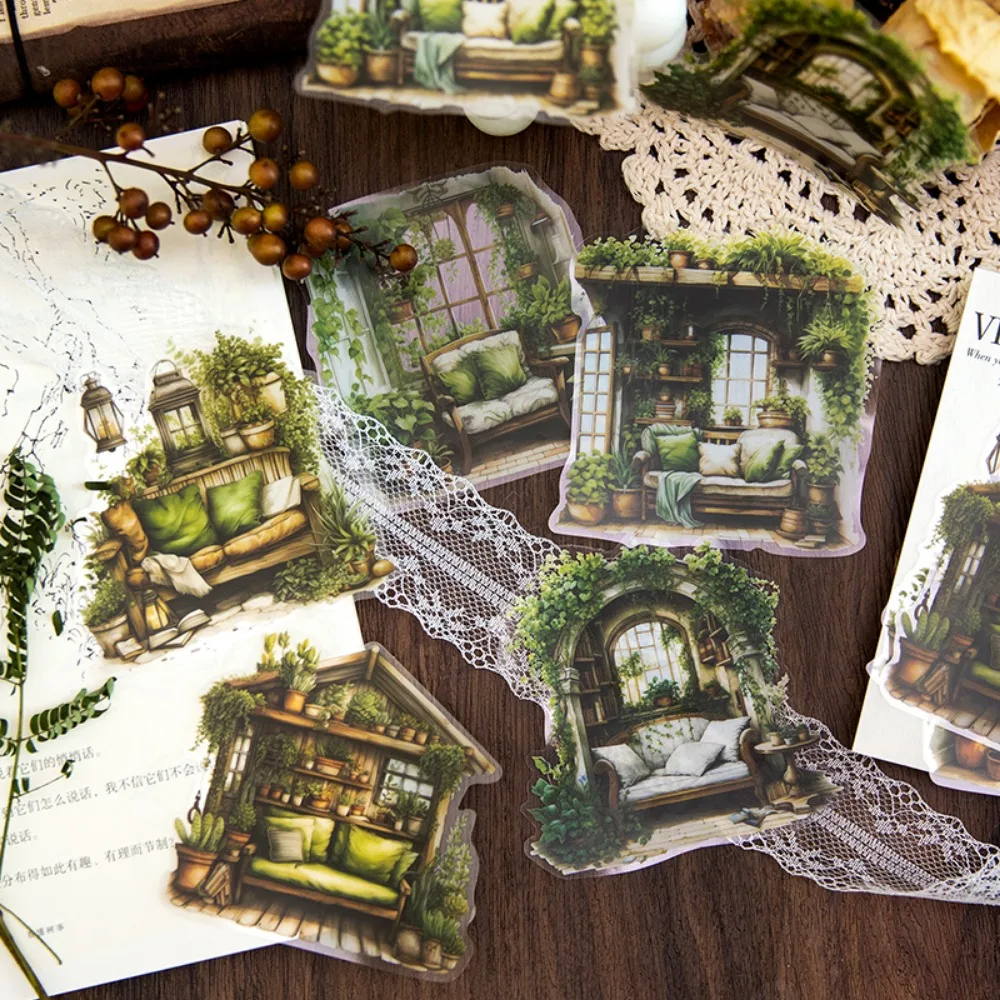 Mr. Paper Vintage Garden Small Study Sticker Pack Creative Hand Account Collage Card Materials Stationery 10pcs/pack