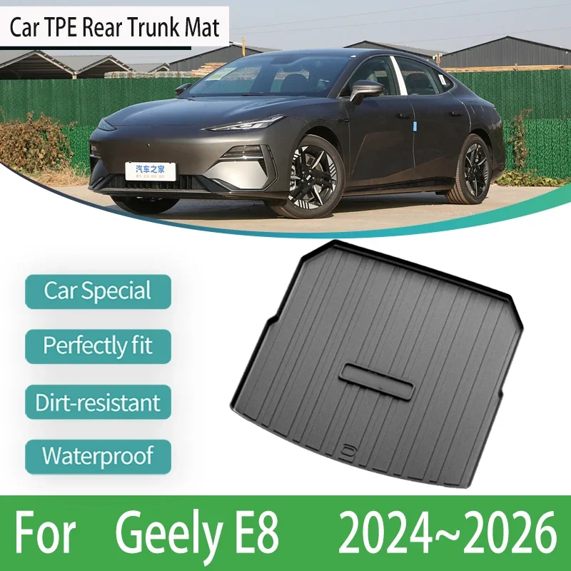 For Geely E8 Galaxy E8 2024 2025 2026 Rear Trunk Mats Anti-scratch Protecion Cushion Automobile Anti-slip Pads Car Accessories