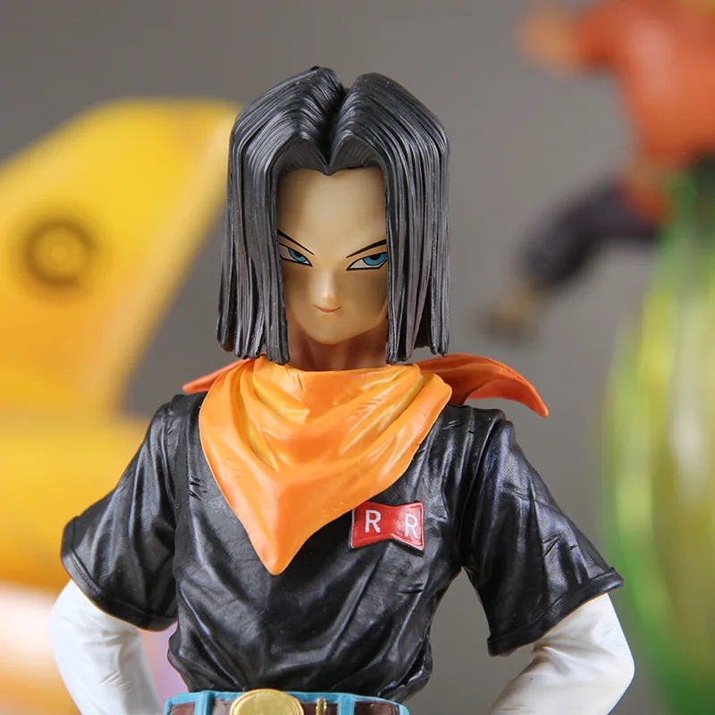 Figurka akcji Dragon Ball Z Black Pearl, anime, 32 cm, Android 17 i 18, wymienne pół-ciała, kolekcjonerska zabawka dla chłopców