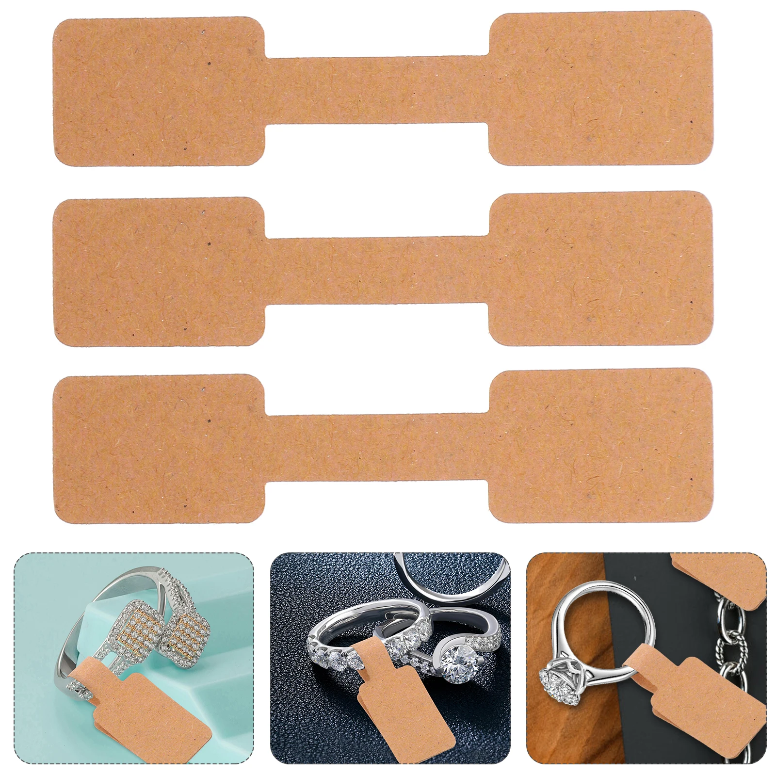 

200 Pcs Price Tag Blank Jewelry Tags Necklace Clothing Display Card Adhesive Label Labels Ring Cards