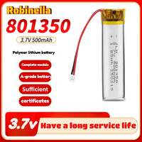 1-10pcs 801350 3.7V Rechargeable Polymer Lithium Battery 500mAh Suitable for Small Fan Electric Toothbrush Bluetooth Headset GPS