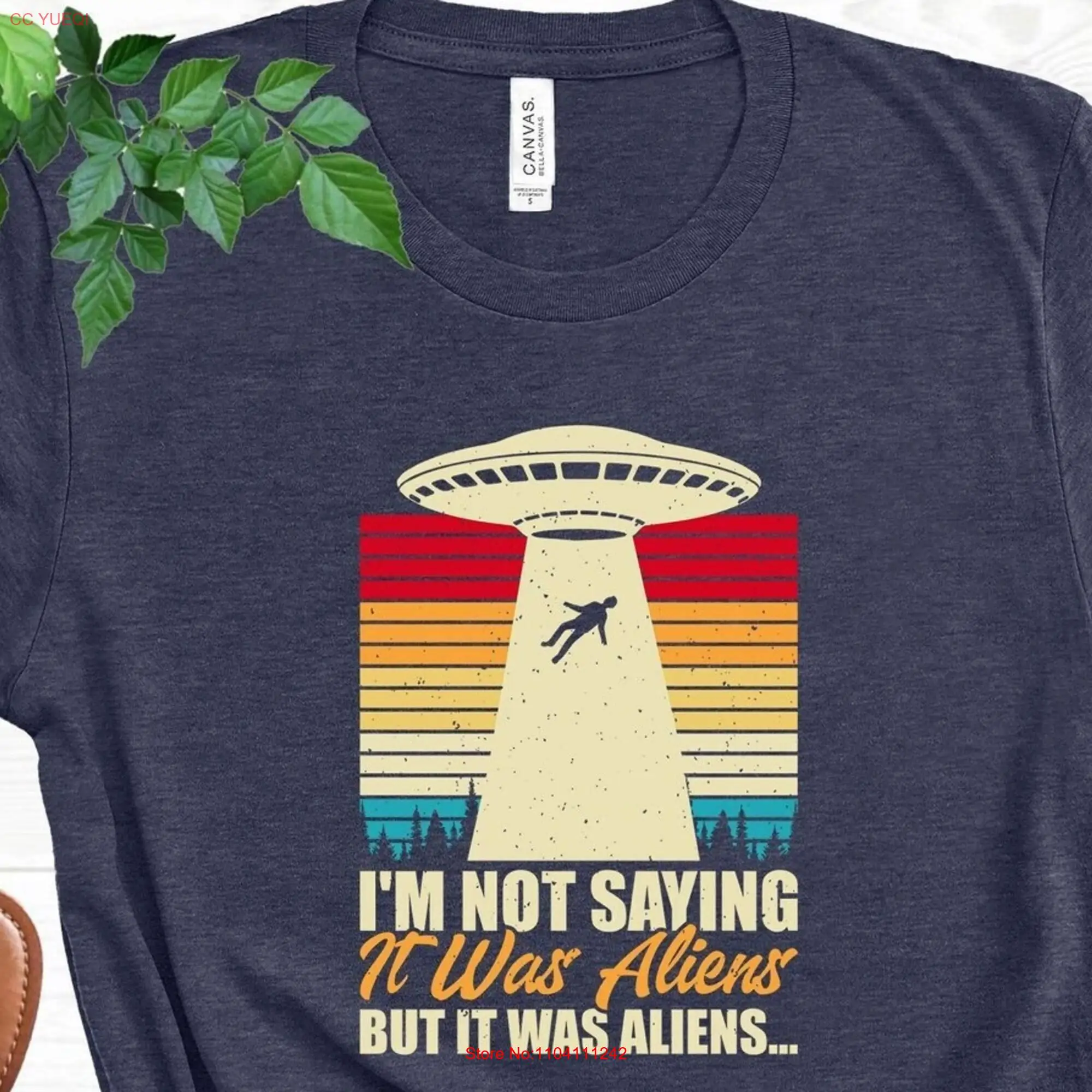 UFO T Shirt Space Lover Outer Octagon 2024 Lake Huron Alien Spaceship Abduction long or short sleeves