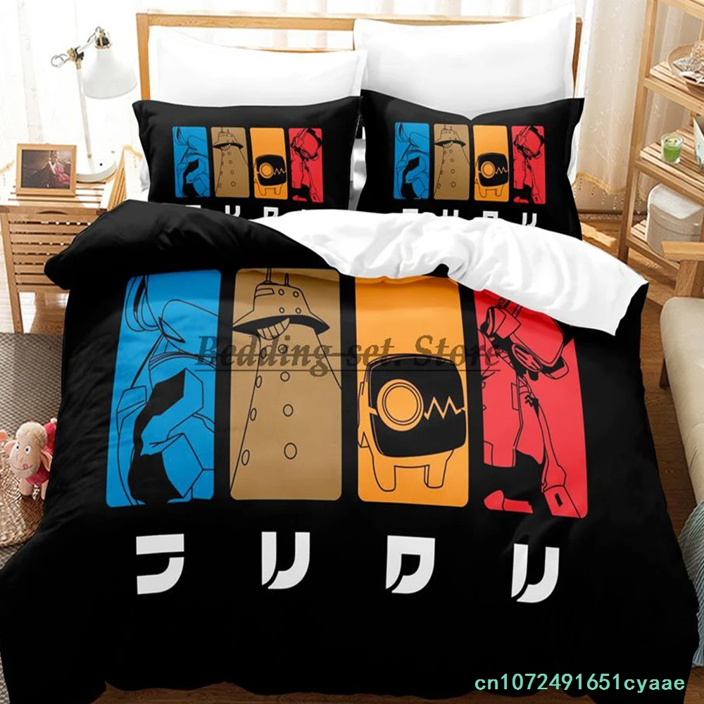 2023 FLCL Alternative Bedding Set Single Twin Full Queen King Size Bed Set Aldult Kid Bedroom Duvetcover Set Anime Bed Sheet Set