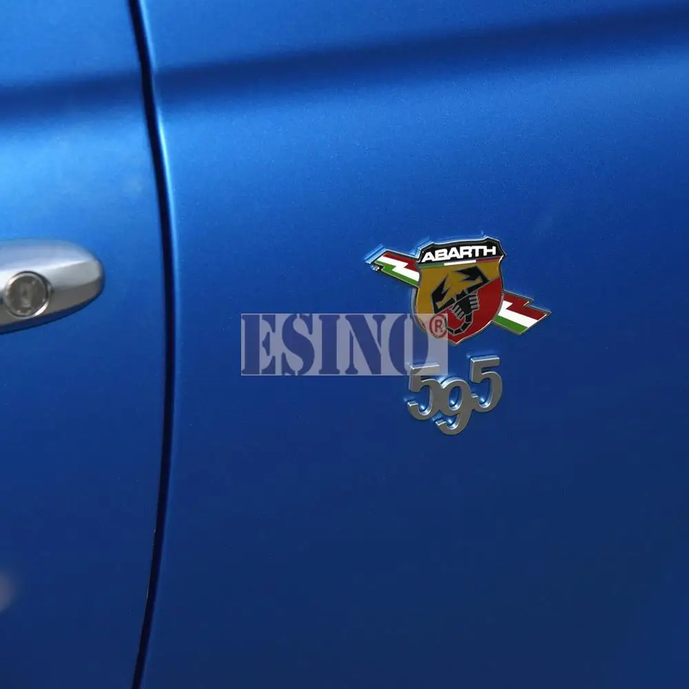 Adesivo Metal Zinc Alloy Badges, 3D Car Body Fender, Traseiro Tronco, Emblemas decalques, Alfa Romeo Abarth, Car Styling, 595