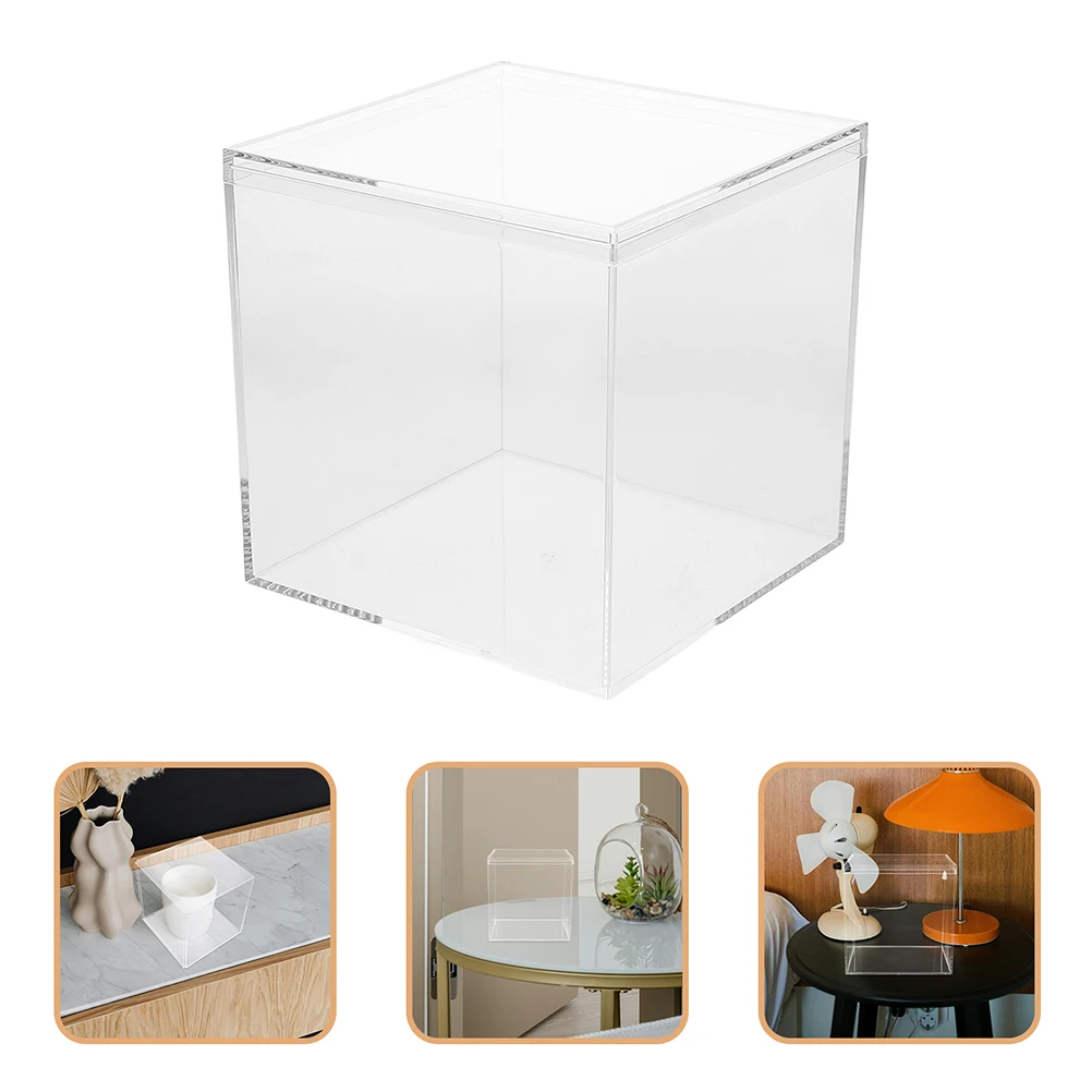 1pc Clear Plastic Square Cube Storage Box Transparent Container For Wedding Party Favors Candy Jewelry Organizer Compact