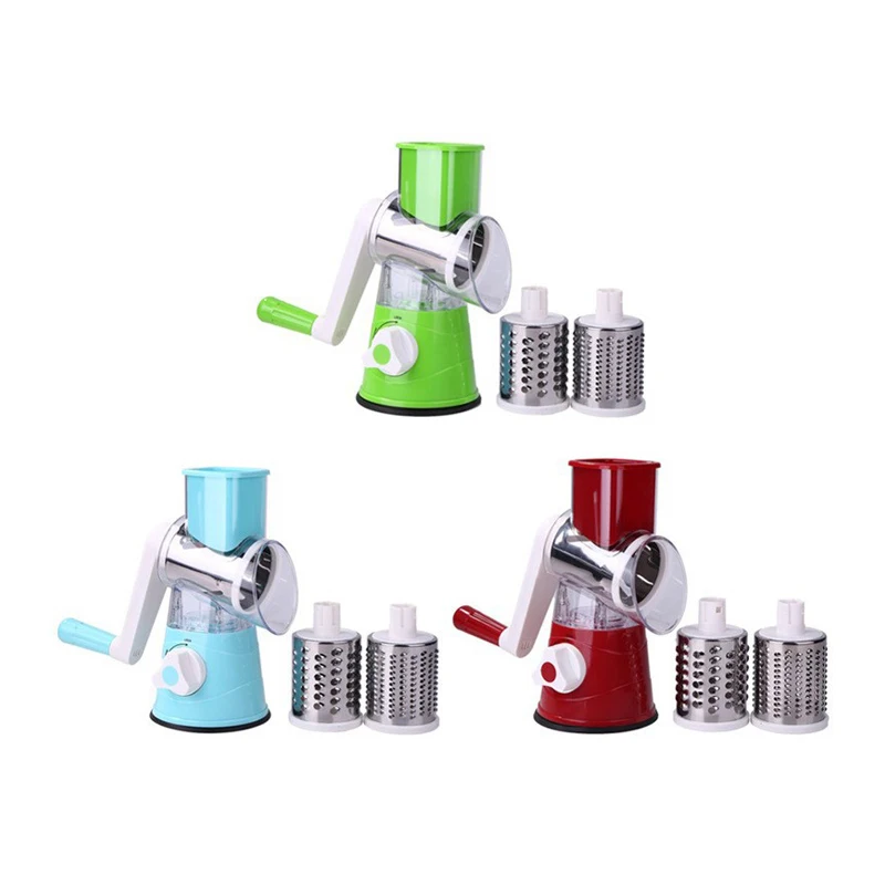 

3в1 вращающаяся терка для сыра, многофункциональная ручная овощерезка, измельчитель сыра и овощей с 3 лезвиями, кухонные принадлежности
