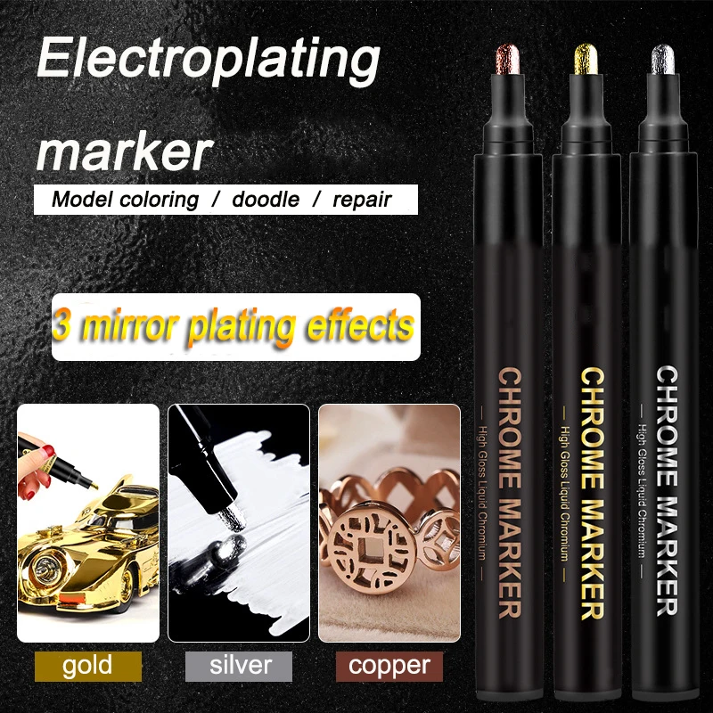 Liquid Mirror Marker Silver Markers Pen DIY Reflective Paint Pens Mirror Markers Finish Plating Metallic Art Craftwork Pen