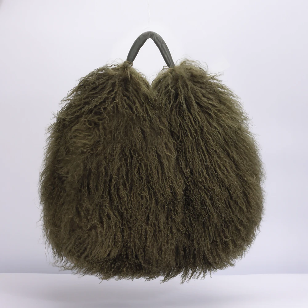 Ethel Anderson borse in vera pelliccia di Mongolia borse a tracolla in peluche in pelliccia di agnello da donna borsa Hobo in pelliccia morbida borsa da donna di grande capacità