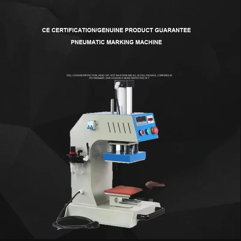 Single-position Pneumatic Hot Stamping Printer Heat Transfer Press Machine For T-Shirt Caps Shirt Leather LOGO 5