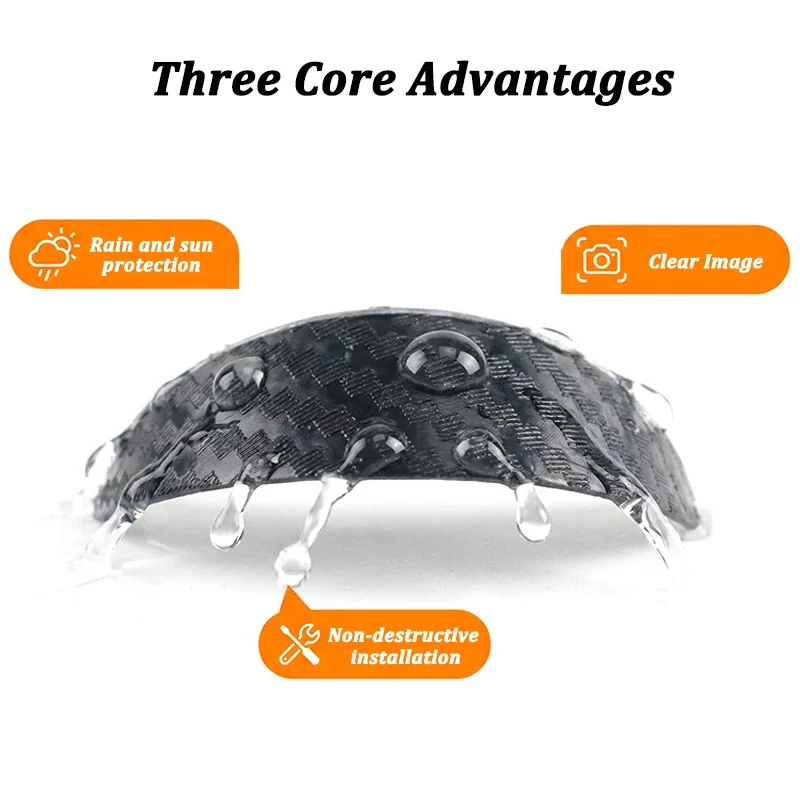 Self-adhesive Car Reversing Camera Rain Cover Waterproof Protective Car Camera Cover In-vehicle Camera Sun Shade Rain Shield view 5