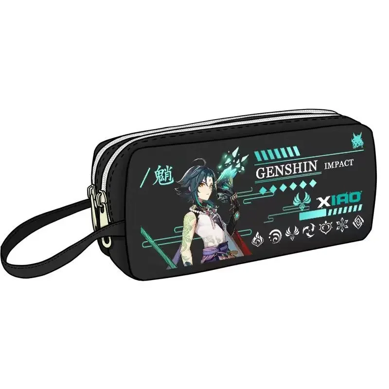 Anime Genshin Impact Cute School Pencil Cases ZHONG LI KLEE XIAO HUTAO Student Pen Bag Storage Cosmetic Bag Game Fans Gift