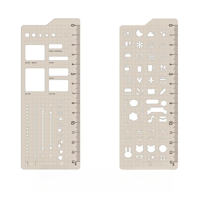 Rotating Drawing Template Ruler for DIY Journal Scrapbooking Office Students Creative Art Craft Projects