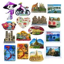 Asia Nepal Myanmar Oman Vietnam Tourist Souvenir Fridge Magnets Handicraft Magnetic Refrigerator Collection Gifts