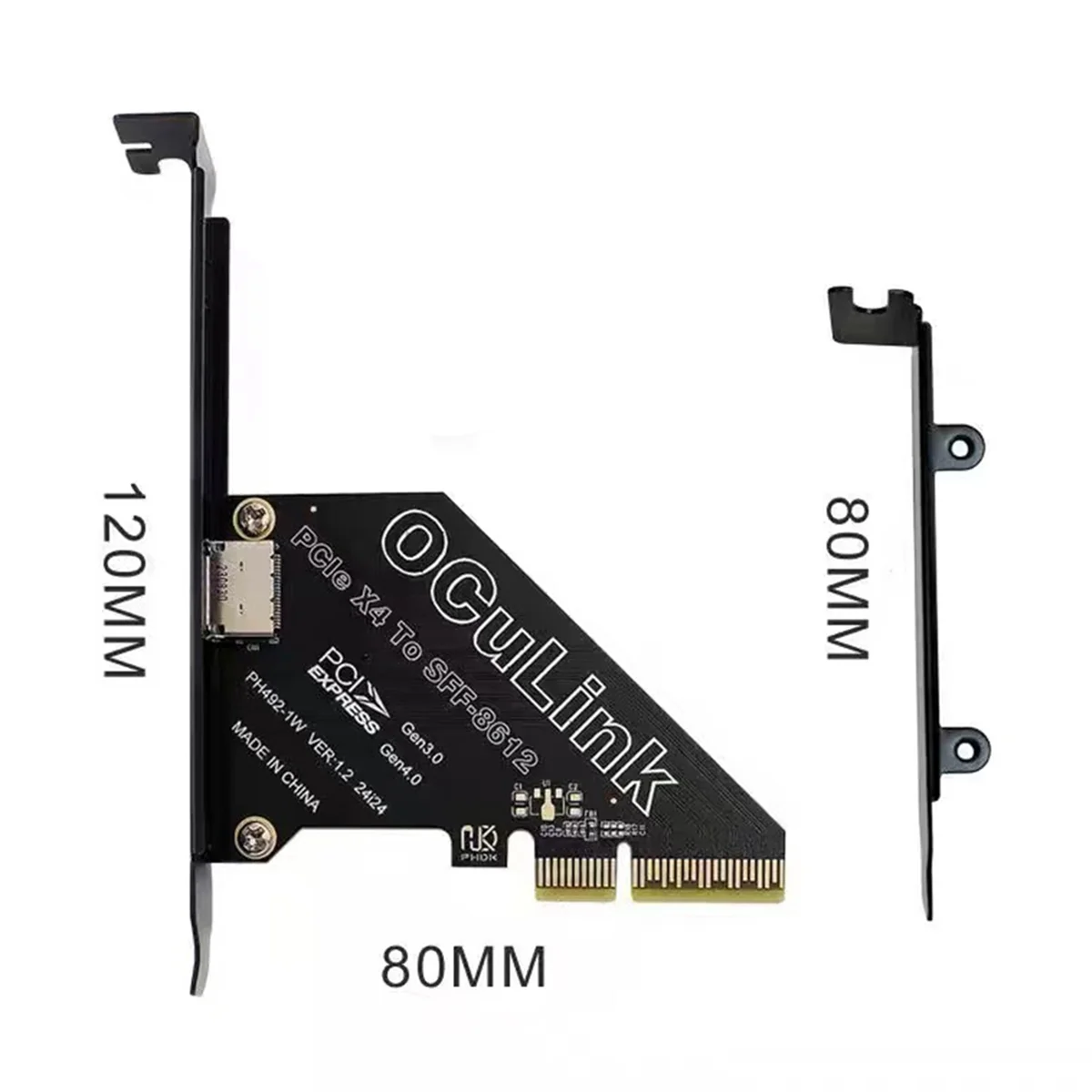 PCIe 4.0 X4 to Oculink SFF8611/8612 Expansion Card to SFF-8639 U.2 SSD for External Graphics Card for Win/Linux