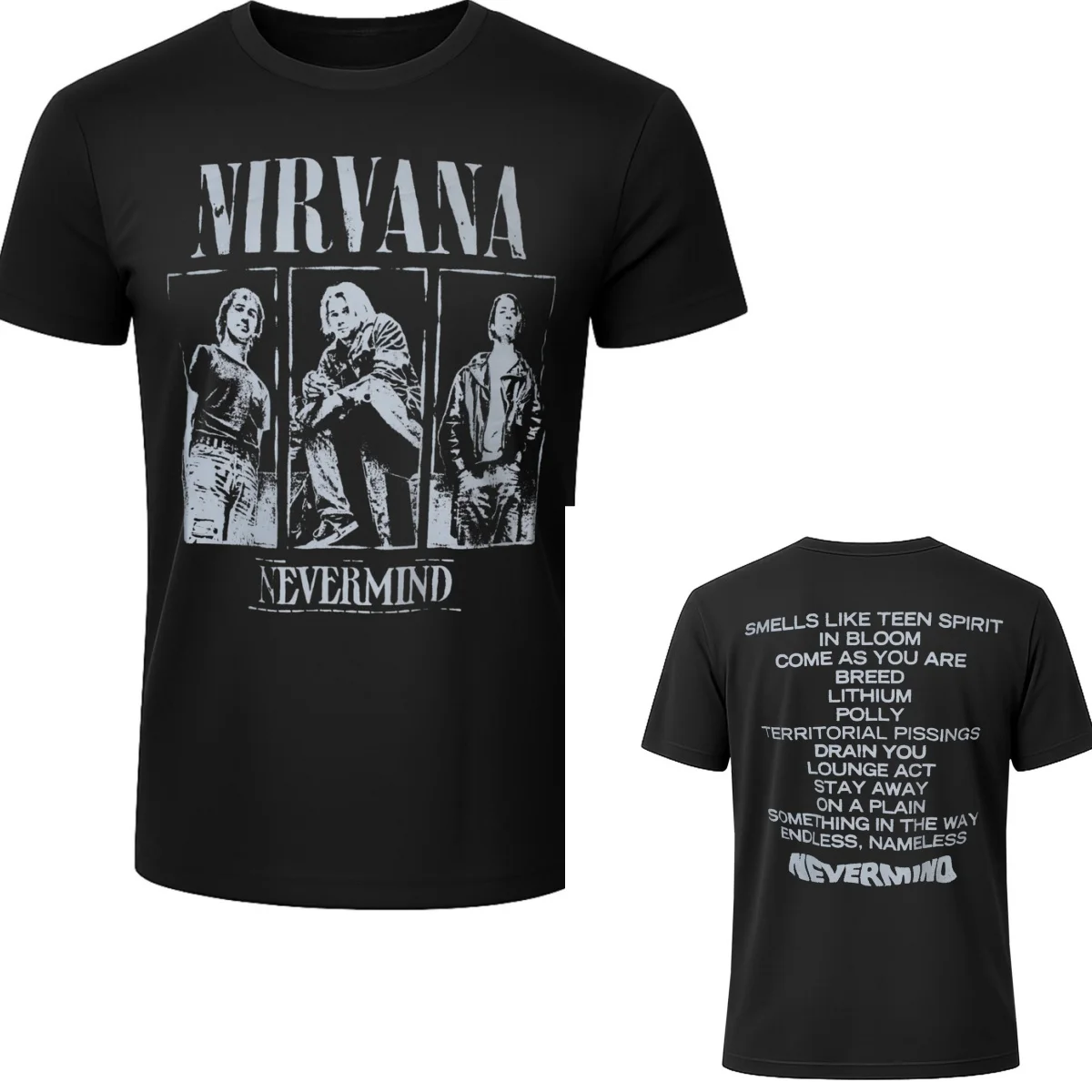 Y2k Nirvana Grafik-Baumwoll-Band-T-Shirt Unisex Sommer Kurzarm Mode-Marke Tee Luxus Lässige Vintage-T-Shirts – Detail 6
